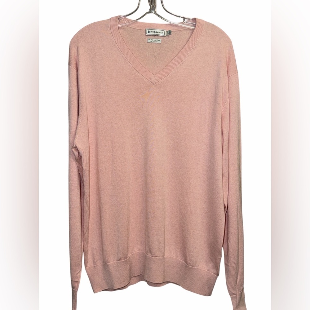 Peter Millar Soft Pink V-Neck Sweater Silk/ Cashmere Blend